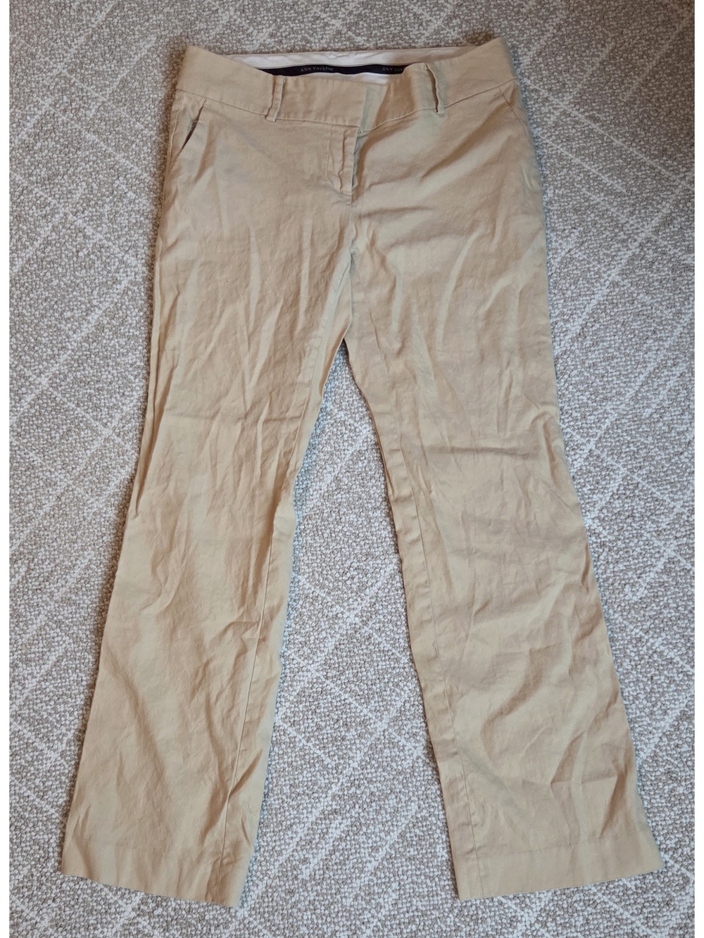 Ann Taylor Beige/Tan Dress Pants - 4P Soft Linen Cotton Blend Like New Petite